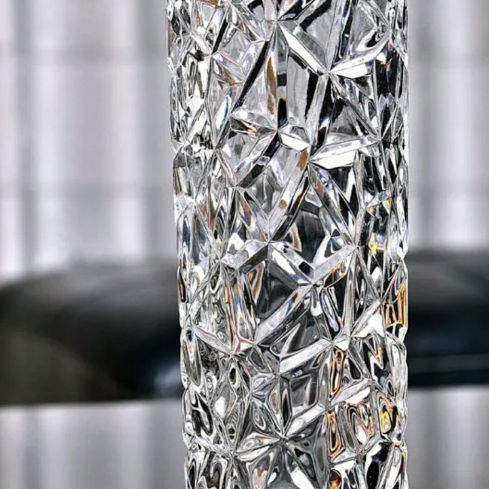 大号加厚落地冰纹直筒玻璃花瓶插花水培富贵竹绿萝桌面装饰摆件