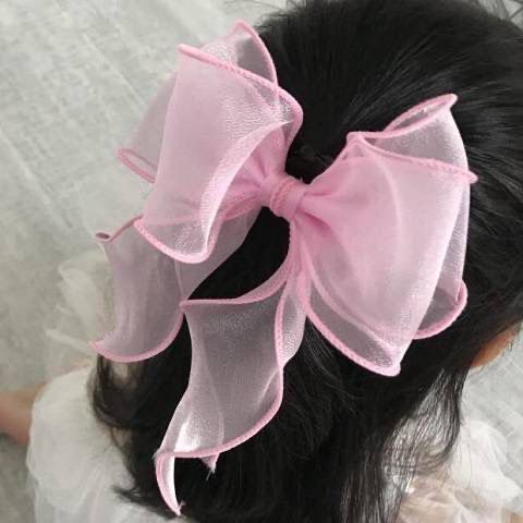 Korean net red crown hairpin red big bow hairpin back of head children primary school girl baby headdress