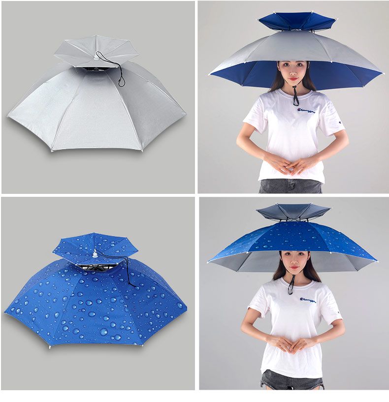 防紫外线户外头戴伞帽子帽伞雨伞帽子伞太阳伞斗笠伞遮阳钓鱼伞雨