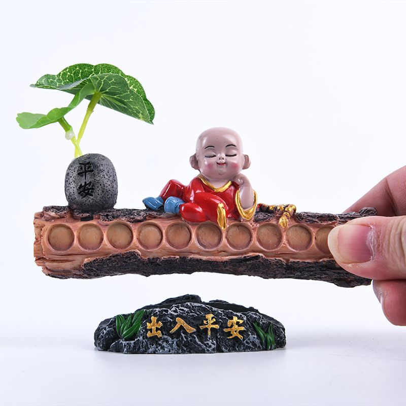 75679-创意小和尚临时停车牌移车电话号码牌车内装饰高档挪车牌汽车用品-详情图