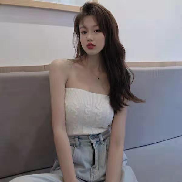 Women's tube top spring autumn winter sexy slim bottoming shirt short tube top wool knitted women's clothing