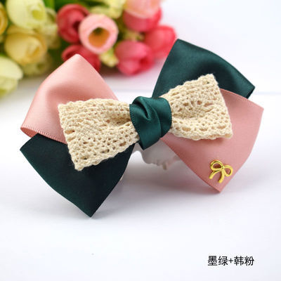 123889/新年头饰日韩手工缎带蝴蝶结发夹女时尚气质百搭盘发头花头饰品【1月29日发完】