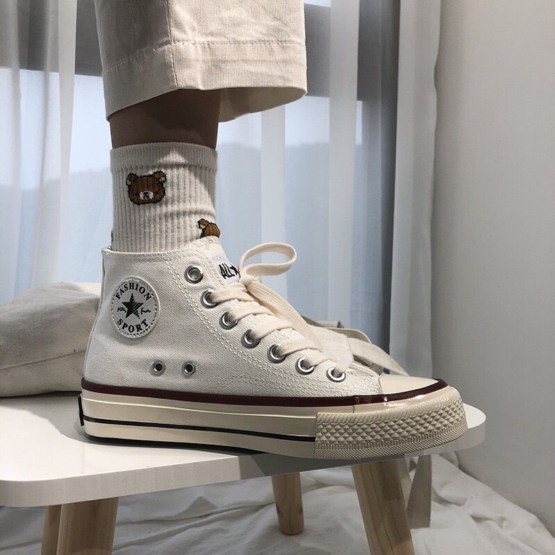 Classic black high top canvas shoes spring new boys and girls Korean versatile board shoes trend