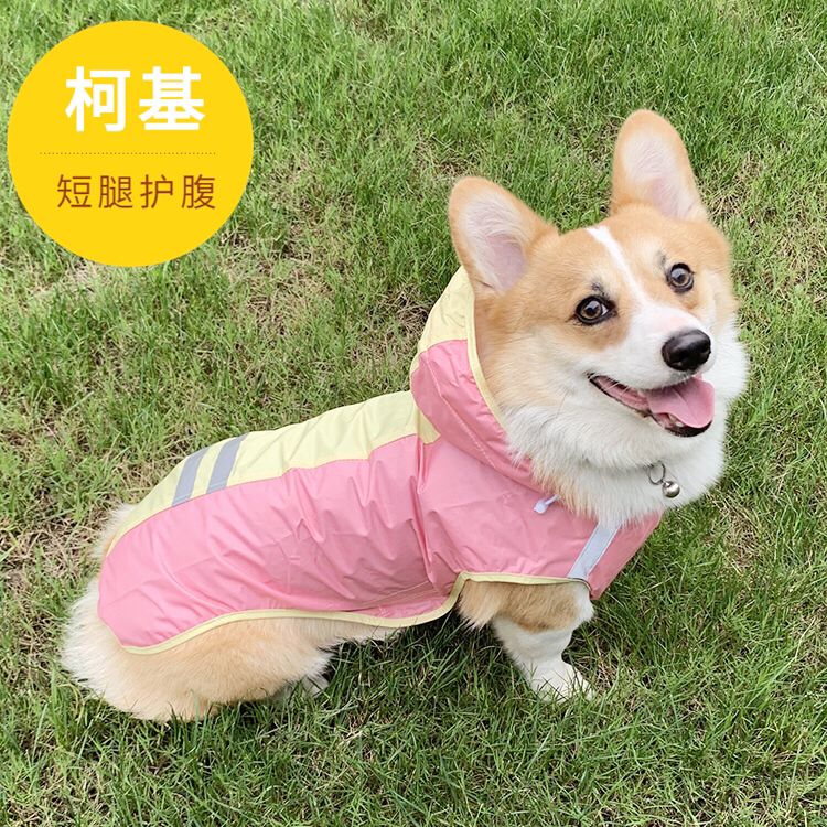 宠物用品柯基雨衣披风防水反光带巴哥萨摩哈士奇阿拉斯加中大型犬
