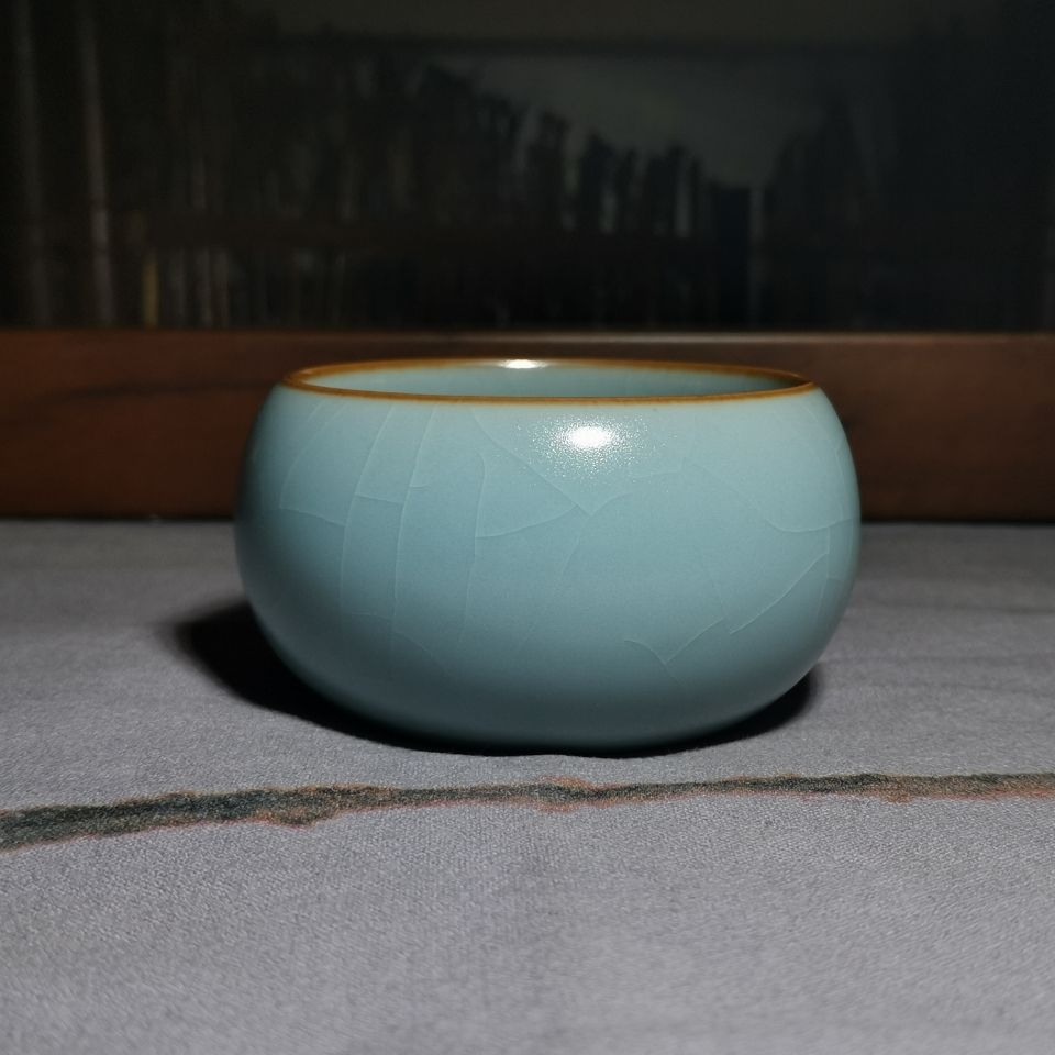 柏采汝窑二代粉青禅定杯