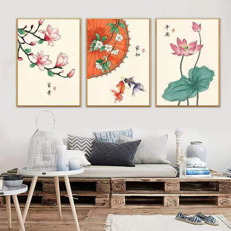 有框画客厅装饰画现代简约沙发背景墙装饰挂画中国风免打孔装饰画