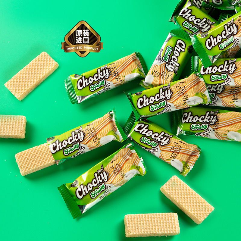 泰国进口威化夹心饼干小包装榴莲芒果椰子味500g250g网红散装零食