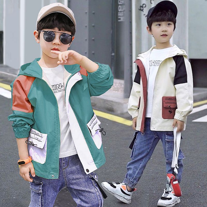 Children's wear boy's windbreaker coat spring and autumn clothing 2020 new children's medium length boy's coat spring and autumn Korean fashion clothes