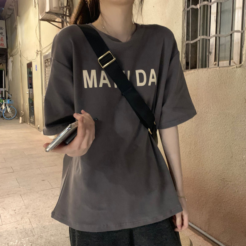 Cotton 2020 new spring and summer short sleeve female students Korean loose BF wind half sleeve T-shirt bottoming shirt ins top fashion