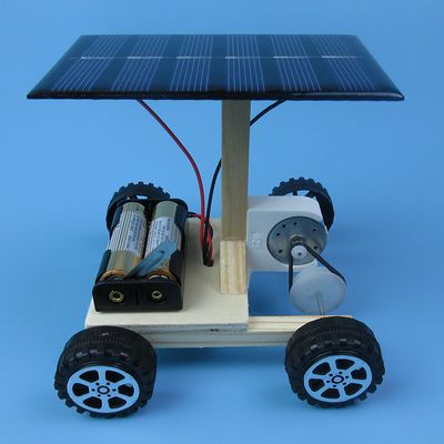 太阳能小车皮带驱动 diy科技节小制作 科学实验教具启蒙小发明