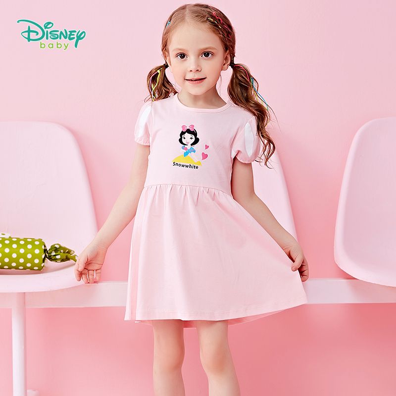 Disney children's wear girl snow white dress summer new children's cotton Lady Dress Medium Length