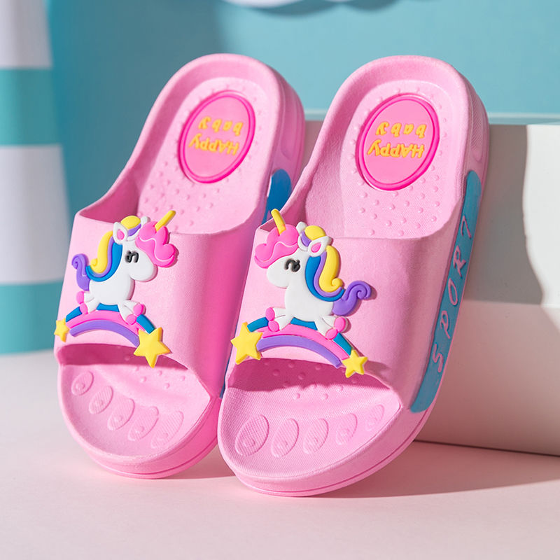 [all in one] cartoon children's slippers female summer lovely parent child indoor bath soft bottom anti slip sandals female
