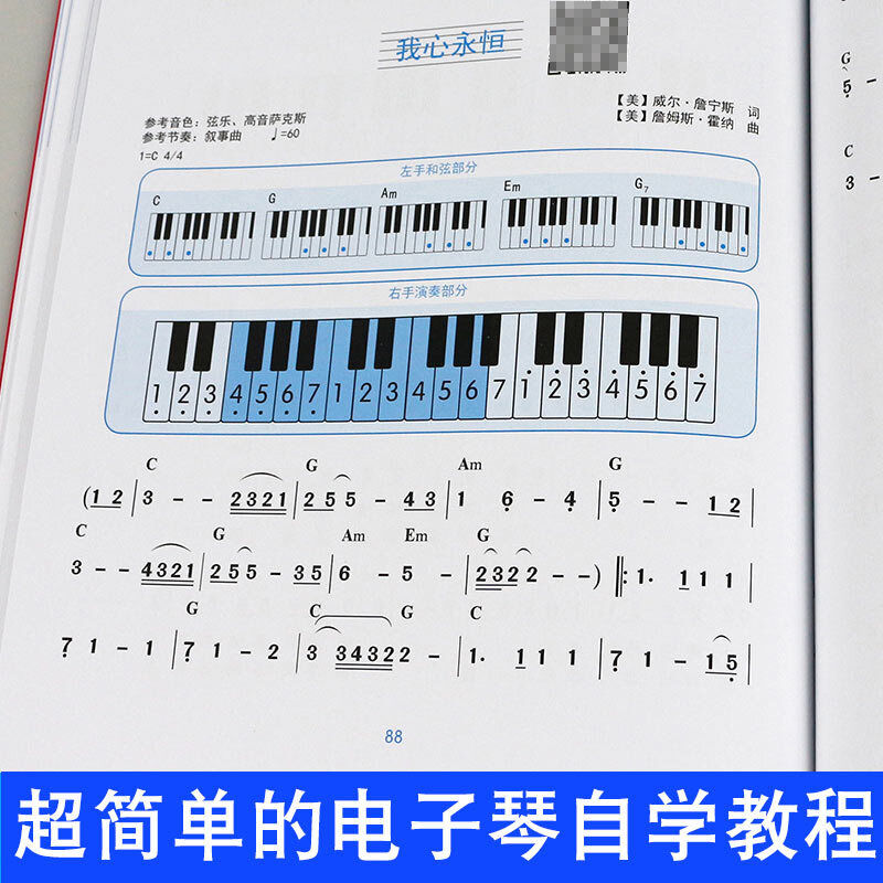 看圖自學電子琴教程兒童成人初學者電子琴曲譜書籍入門電子琴教材