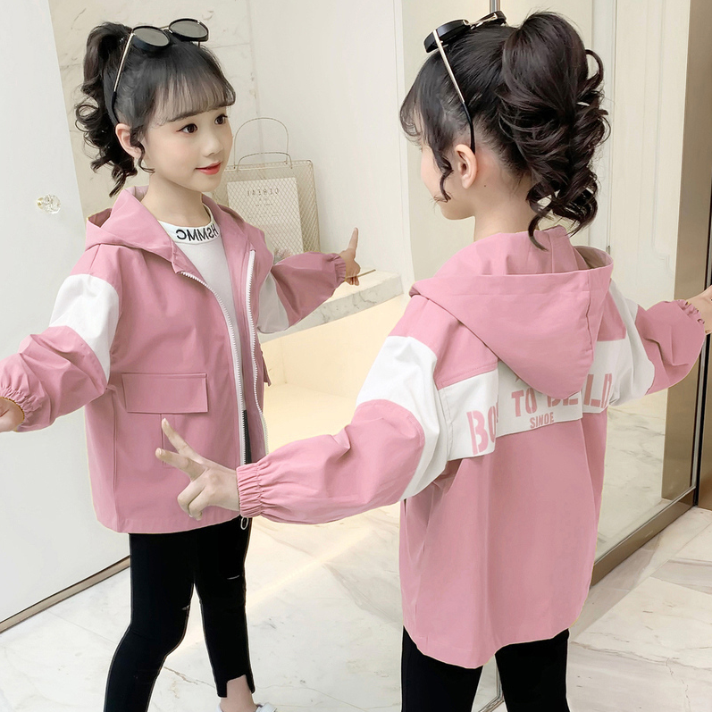 Girls' coat 2020 new spring clothes Korean version children's short casual jacket