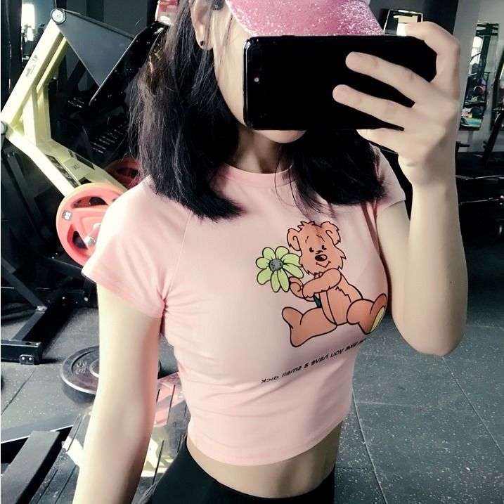 Summer sexy careful machine exposed umbilical top clothes female students tight waist short-sleeved short-slim t-shirt spring bottoming