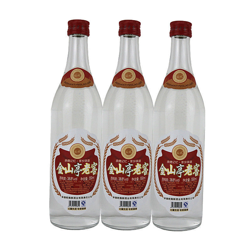 板城烧锅酒承德特产金山亭老窖38.8度550ml*6瓶光瓶白酒乾隆醉酒