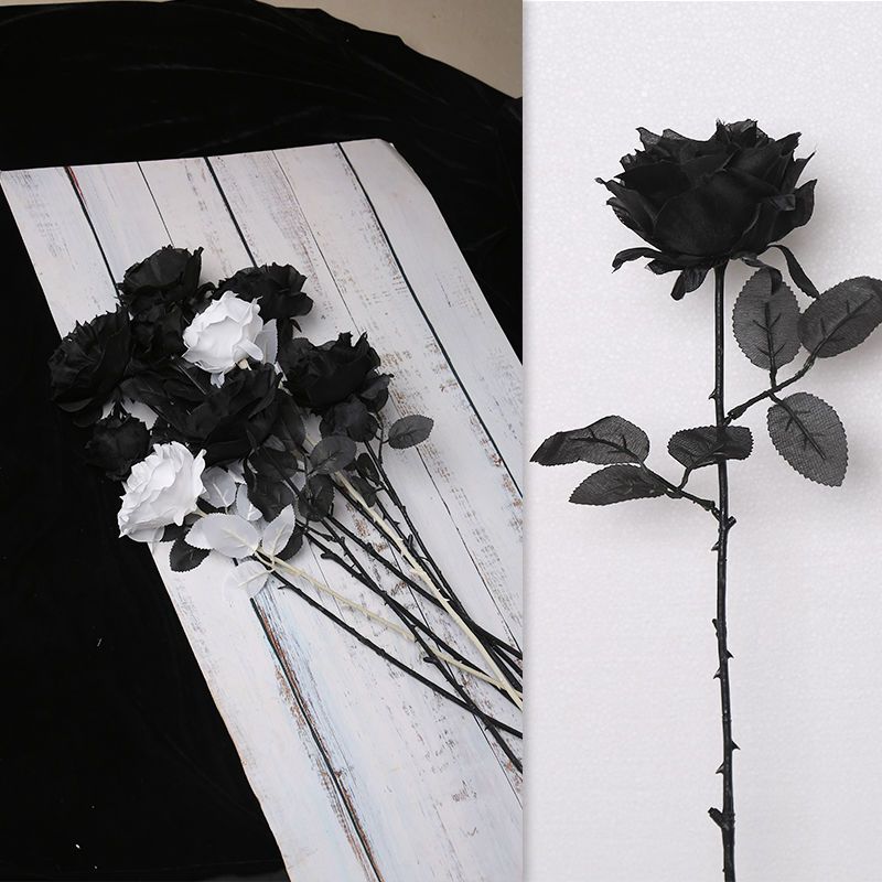 Black Rose simulation fake punk dark system modeling photography props Gothic wind decoration flower art