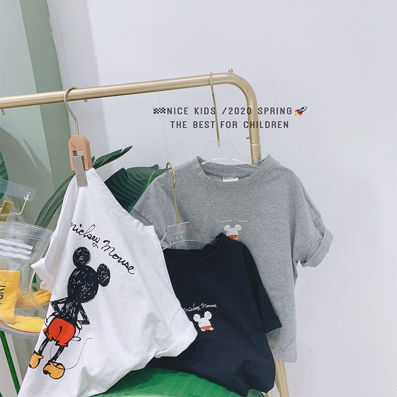 2020 new boys and girls summer wear pure cotton short sleeve T-shirt children's Mickey spring parent-child top children's clothes