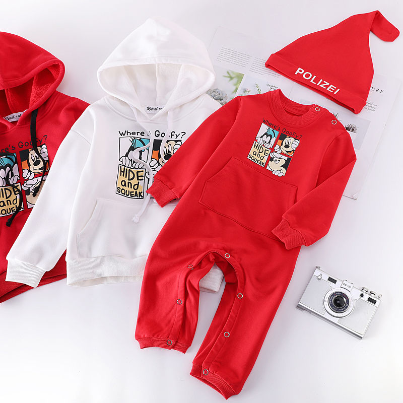 Parent child autumn 2020 new style western style hooded sweater a family of three cartoon Mickey Pullover loose coat