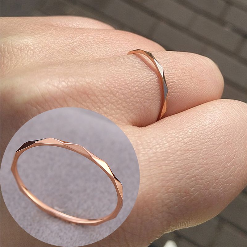 [titanium steel ring female does not fade] small finger minimalist simple index finger trendsetter rose gold student personality tail ring