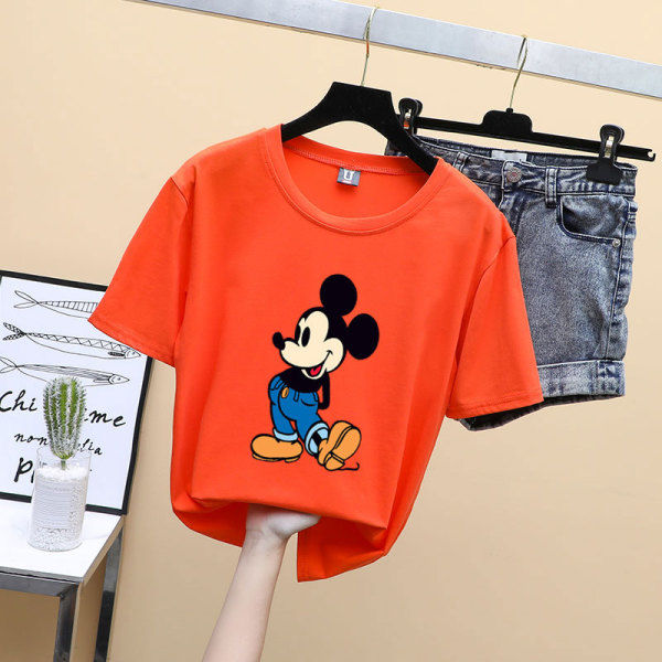 Mickey T-shirt women's summer white loose Korean Short Sleeve new ins matte big size fat mm cartoon Mickey Mouse