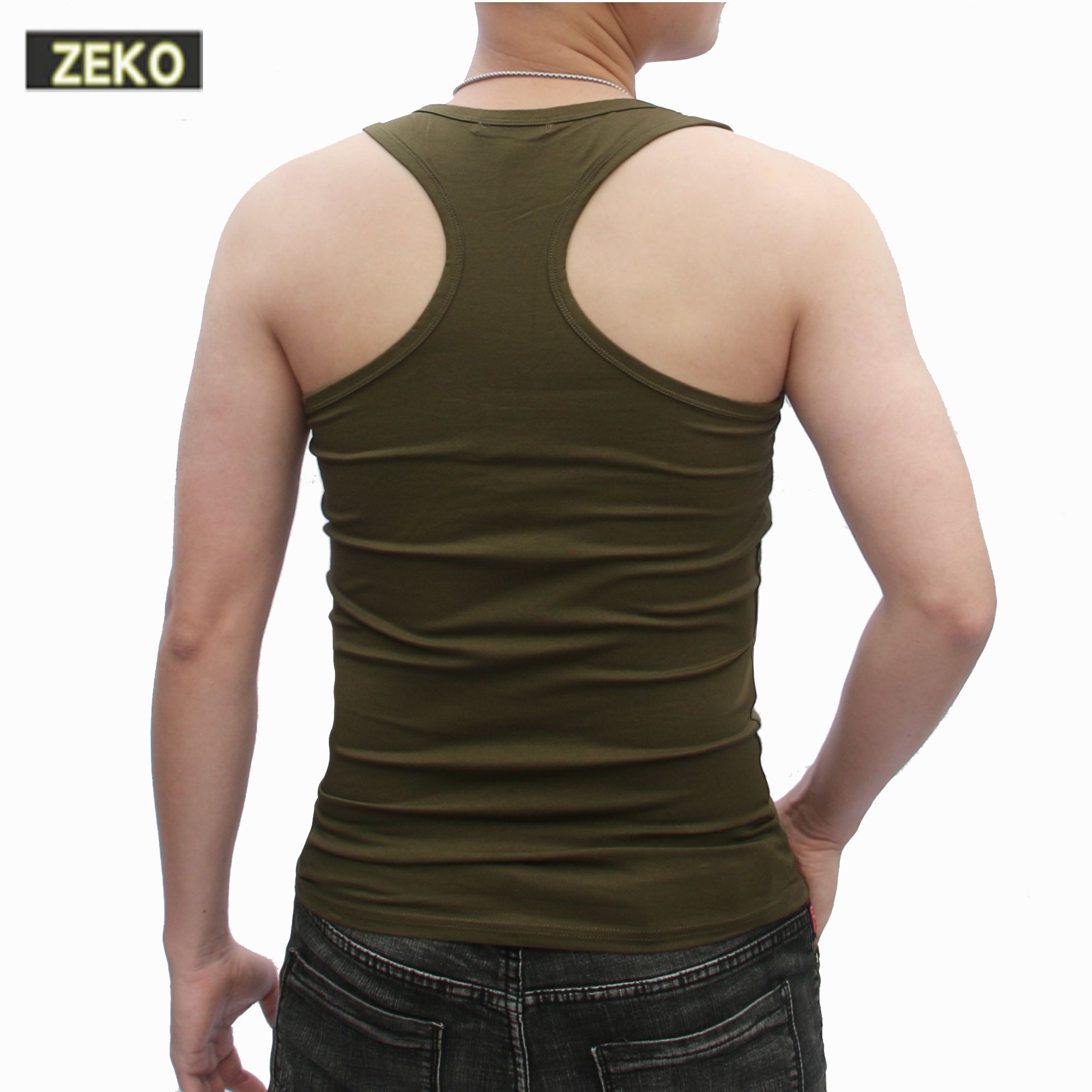 左睿工厂直销店 夏季工字背心男士纯棉透气紧身韩版社会小伙运动健身