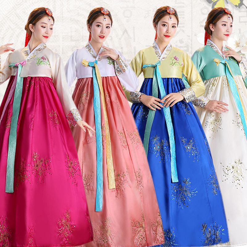21新款韩国大长今古装传统韩服民族服装成人朝鲜族舞蹈表演服女 虎窝拼