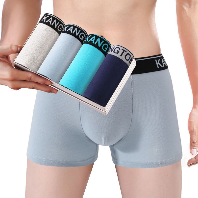 New 2 / 4 pairs of pure cotton 4-Pack men's underwear Pure Cotton Boxer pants 4-corner shorts head youth men's underwear