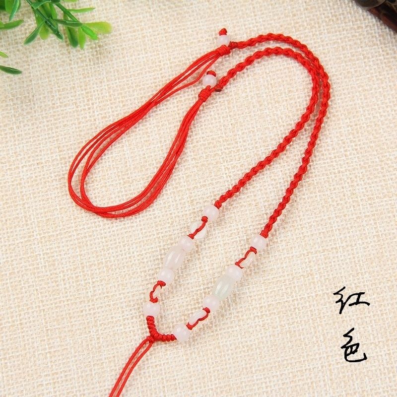 手工编织玉坠绳天然翡翠玉石吊坠绳子红绳观音佛吊坠玉绳吊坠挂绳