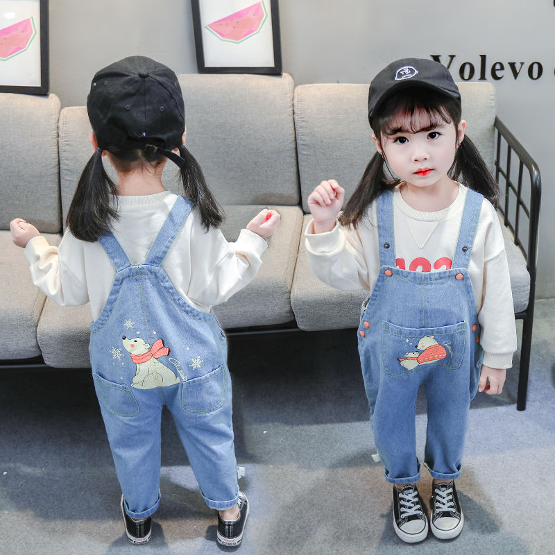 Children's pants fall 2020 baby 013 year old boys and girls 2 foreign style jeans trousers with cashmere