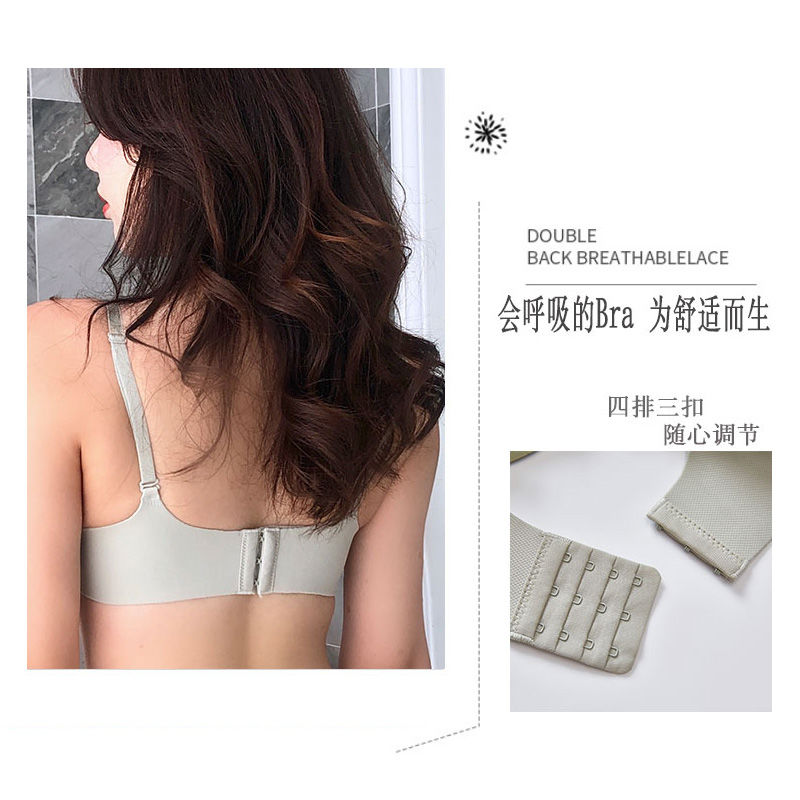 Nanjiren women's underwear without steel ring bra small chest gathered bra adjustable thin section seamless girl student DT