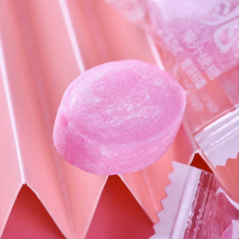 网红水蜜桃白桃味果汁水果硬糖500g零食喜糖果女生日礼物批发100g