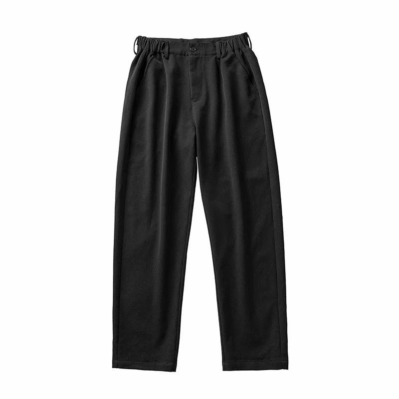 Casual straight trousers men's non-ironing nine-point trousers male students spring and autumn trend Hong Kong style loose wide-leg trousers