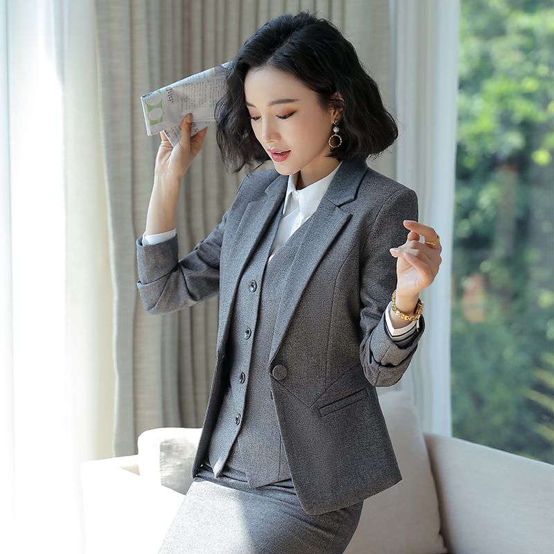 正装女套装韩版商务大学生公务员面试职业西装套装女职场气质工装