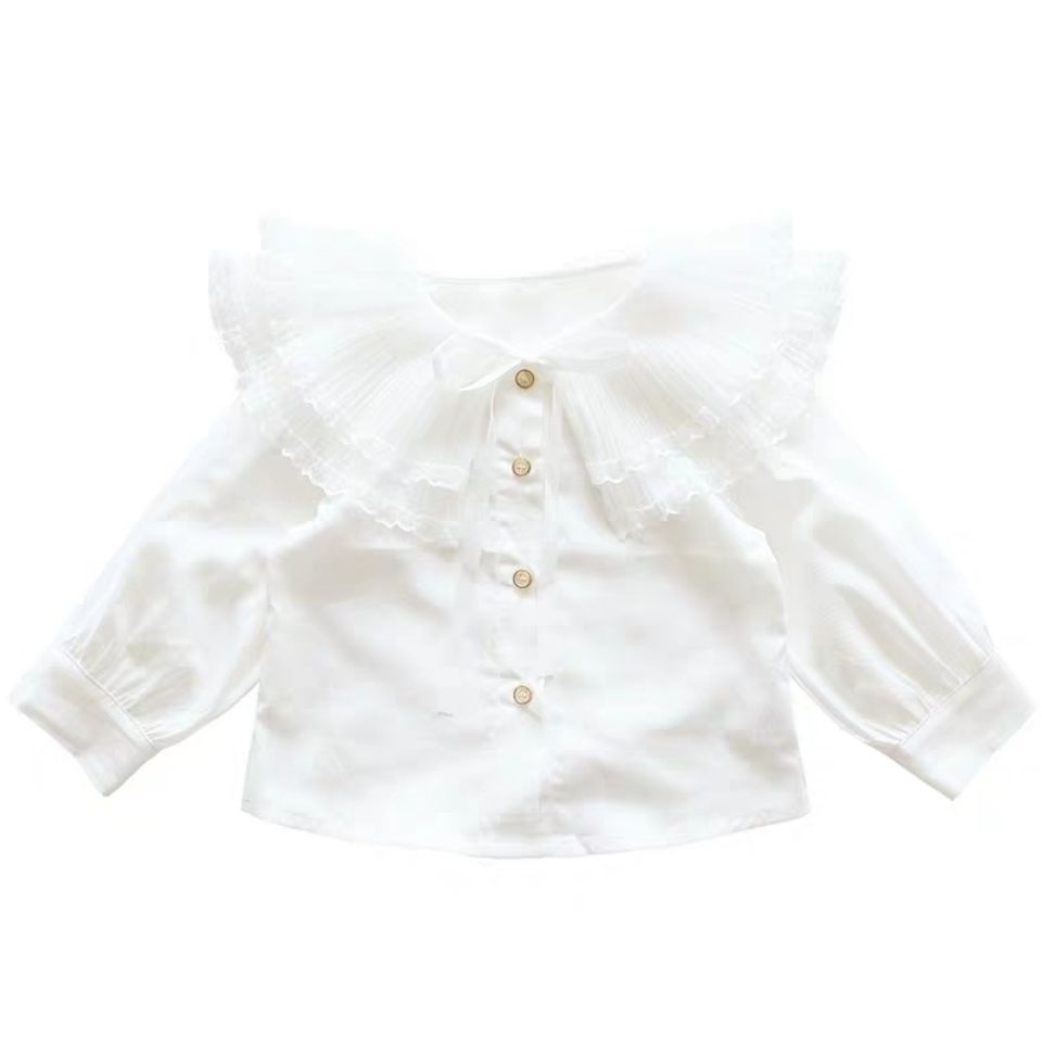 1-7岁女童衬衫女宝宝娃娃衫公主长袖上衣韩版小儿童洋气衬衫春秋