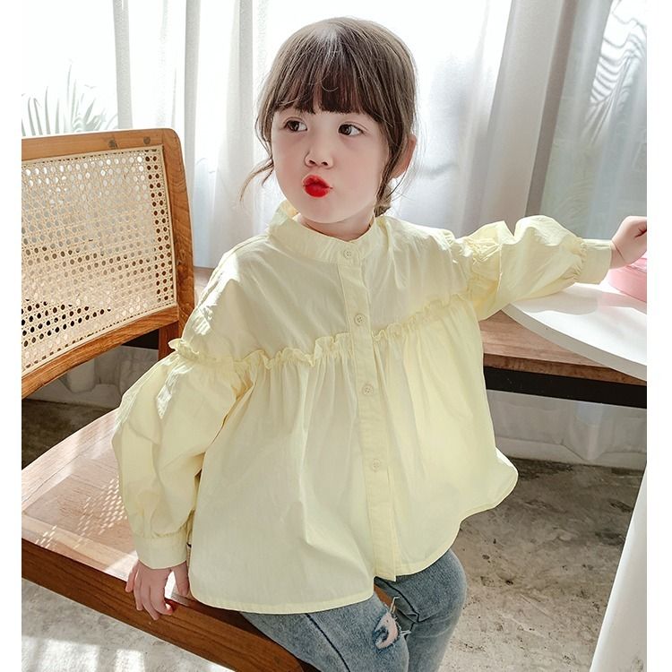 童装女童2020新款春装衬衫韩版儿童上衣宝宝学院风衬衣春秋打底衫