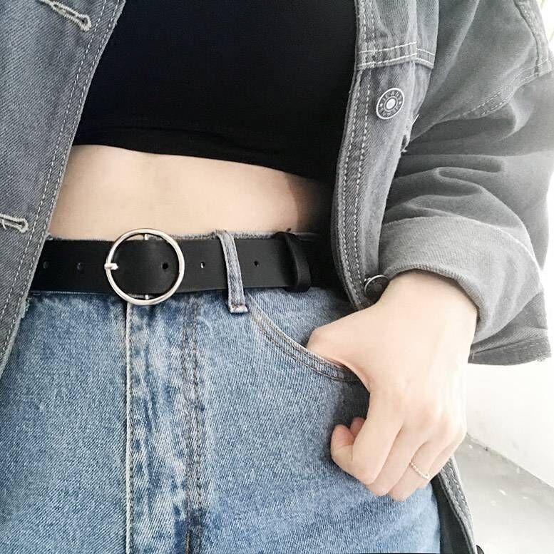 Free holed belt girls' retro simple versatile belt girls' pin buckle students' Korean decorative Jeans Belt