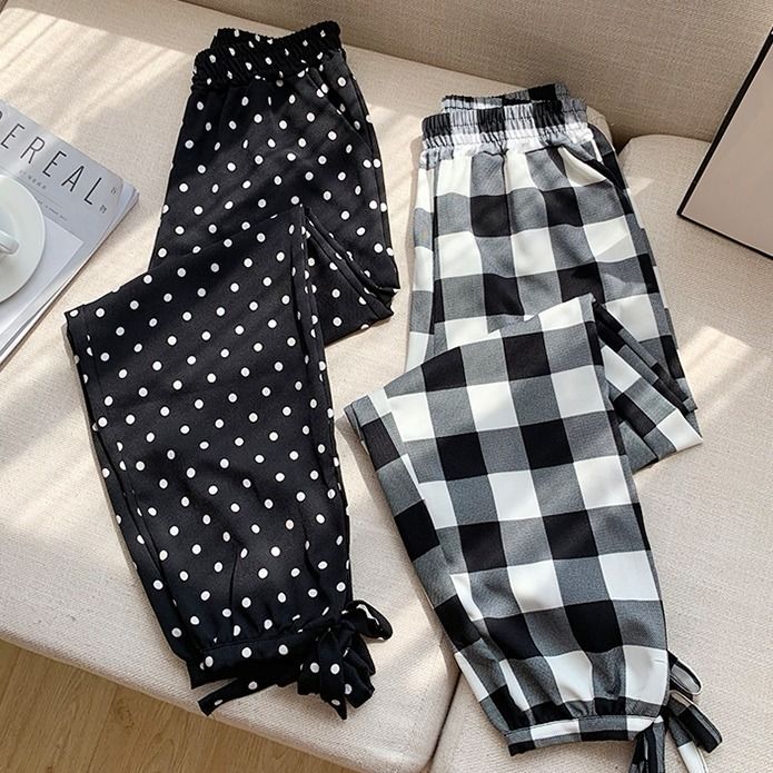 Spring and summer 2020 new thin loose Harem Pants women's Capris versatile students show thin casual corset pants