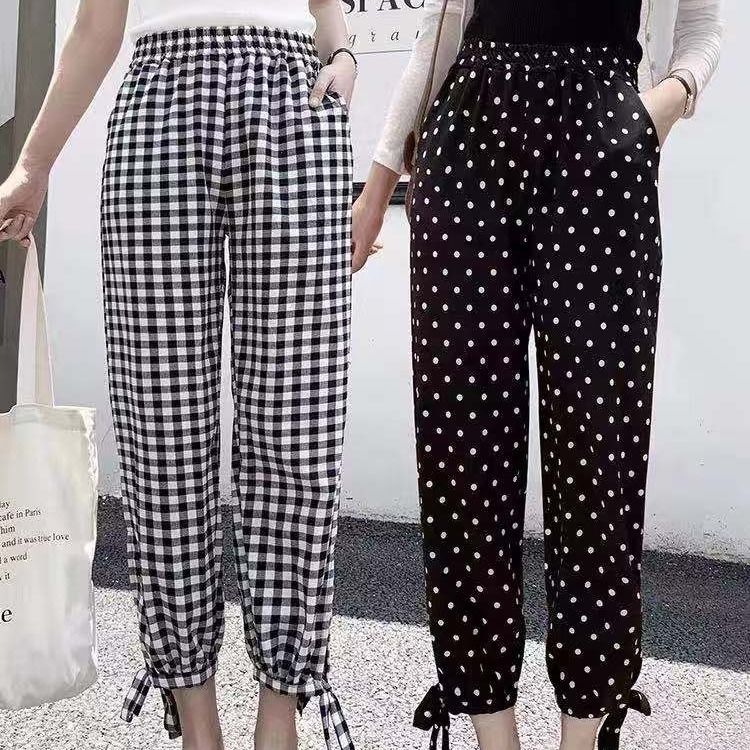 Spring and summer 2020 new thin loose Harem Pants women's Capris versatile students show thin casual corset pants