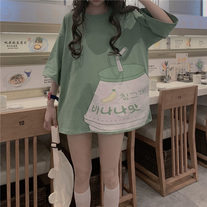 Spring / summer 2020 new T-shirt ins yuansuo style short sleeve t-shirt female student Korean loose half sleeve upper garment