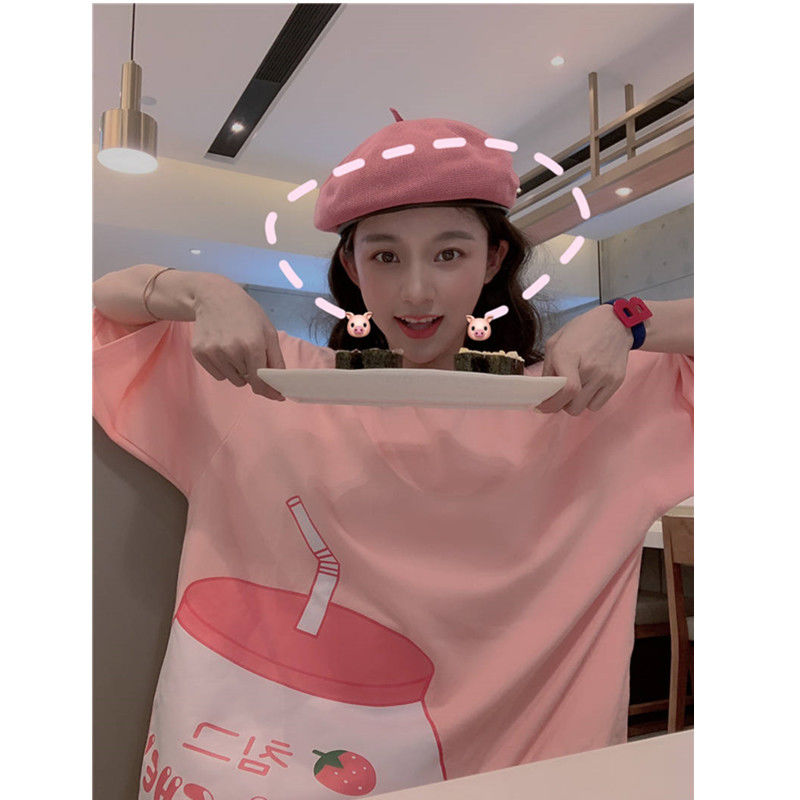 Spring / summer 2020 new T-shirt ins yuansuo style short sleeve t-shirt female student Korean loose half sleeve upper garment
