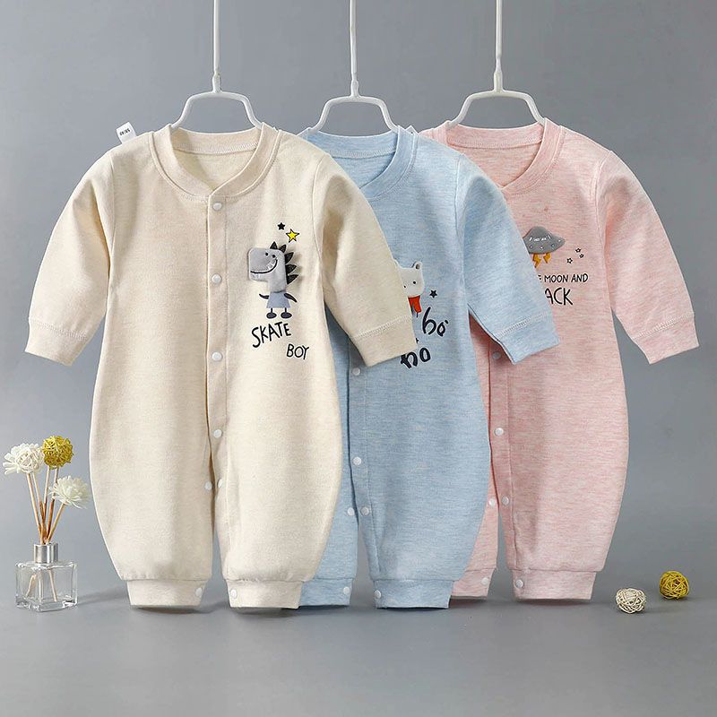 Baby one piece clothes spring and autumn cotton 6 newborn pajamas 0 to 3 months 12 spring creeper clothes for girls and boys