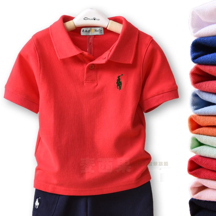 Cotton boys' short sleeve T-shirt children's T-Shirt Medium and large children's summer T-shirt 2020 girls' new baby polo shirt