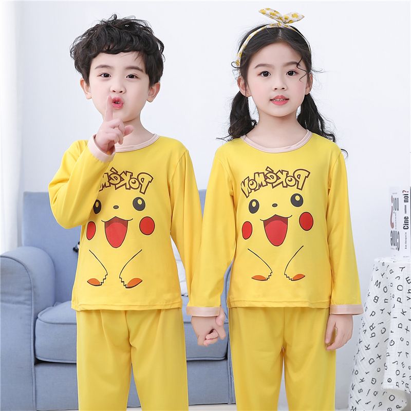 Children's pajamas girls boys' spring autumn long sleeve suits big children Princess wind thin air conditioning baby home clothes winter