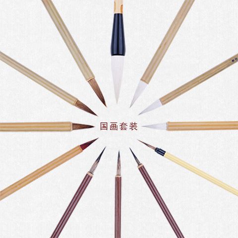 75836-工笔画勾线笔国画毛笔套装山水彩绘白描狼兼毫兰竹勾线花枝俏斗笔-详情图