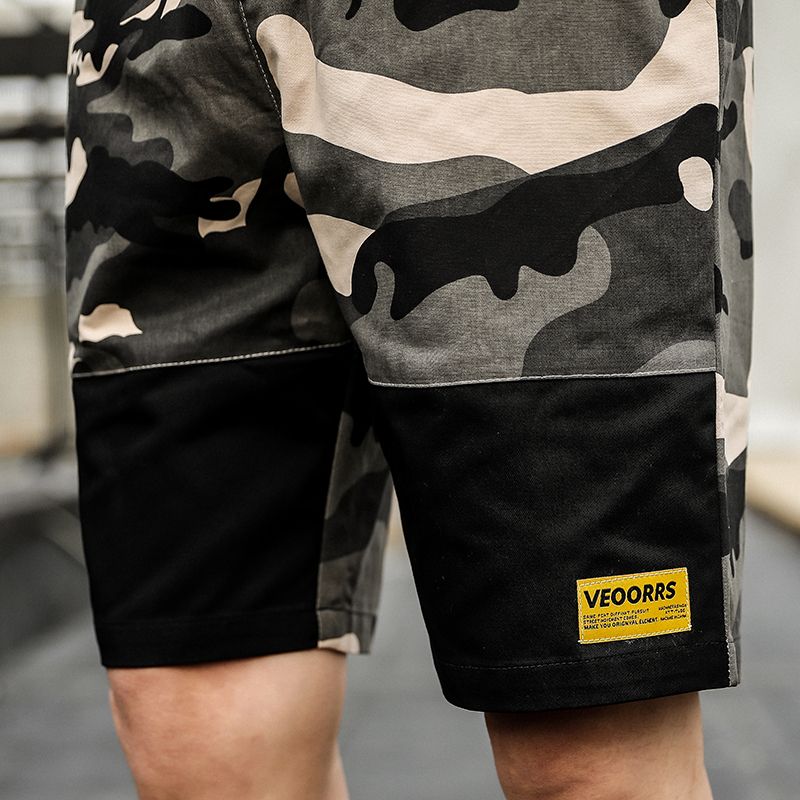 Large summer men's casual tooling short pants Korean loose trend Capris camouflage shorts