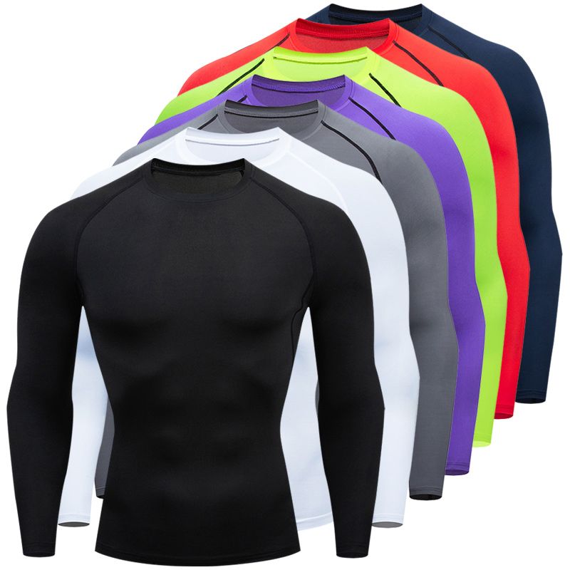 Fitness clothes men's Sports Training Shirt Long Sleeve breathable quick drying casual TIGHTS STRETCH body shaping T-shirt