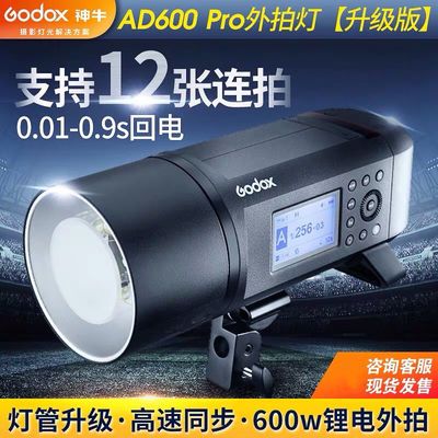 神牛外拍灯AD600 PRO高速闪光灯一体式TTL户外摄影灯2.4G无线