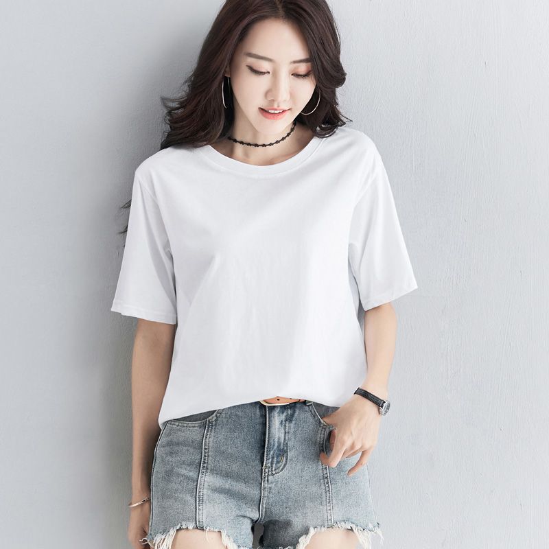 【100%纯棉】t恤女短袖夏装2020新款韩版宽松大码体恤半袖上衣服