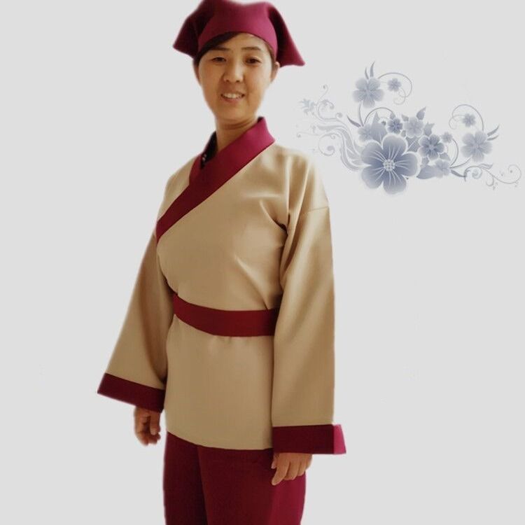 花忆庭 古装汉服男女酒店服装仿古代家丁小二仆人书生演出职业舞台装